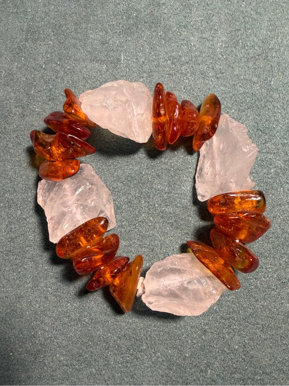 Amber and Quartz Bracelet